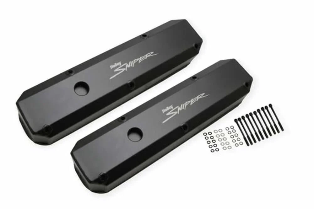 Sniper Fabricated Aluminum Valve Cover - Chrysler Small Block - Black - 890003B